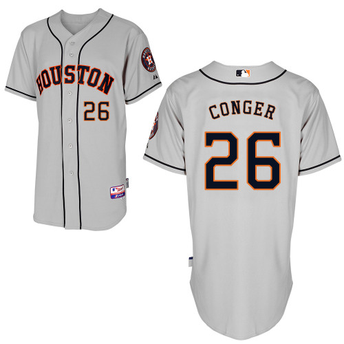Hank Conger #26 MLB Jersey-Houston Astros Men's Authentic Road Gray Cool Base Baseball Jersey